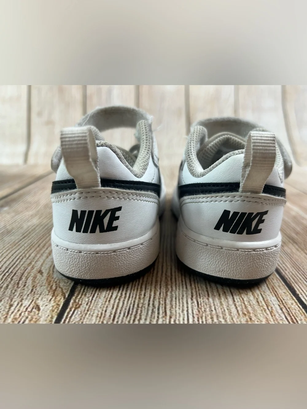 Nike Court Low Toddler White Black Size 9C Shoes DV5458-104